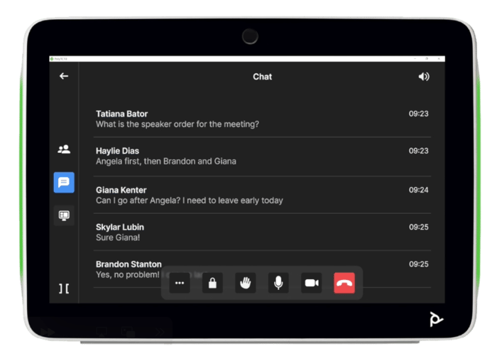 Control meetings through your Poly touch panel
